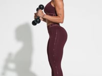 Legging Fitness Feminina Com Elásticos No Cós E Na Lateral Activity Dlk Vinho