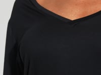 Blusa Feminina Com Decote V E Tira Nas Costas Básica Dlk Preto
