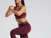 Legging Fitness Feminina Com Elástico No Cós E Detalhe Em Tule Activity Dlk Vinho