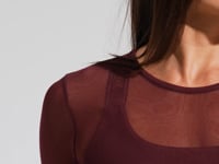 Blusa Feminina de Tule com Manga Longa Activity Dlk Vinho