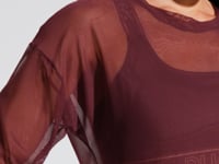 Blusa T-shirt Fitness Feminina De Tule Activity Dlk Vinho
