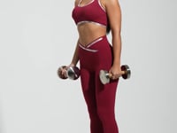 Legging Fitness Feminina com Cós Transpassado e Elástico Athletic Dlk Vermelho Cereja