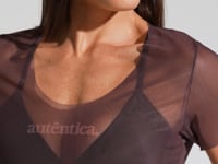 Blusa Baby Look Feminina de Tule Estampada Autêntica Soul Dlk