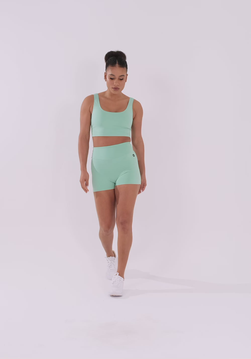 Short Fitness Feminino Verde Com Cós Largo Oasis Dlk