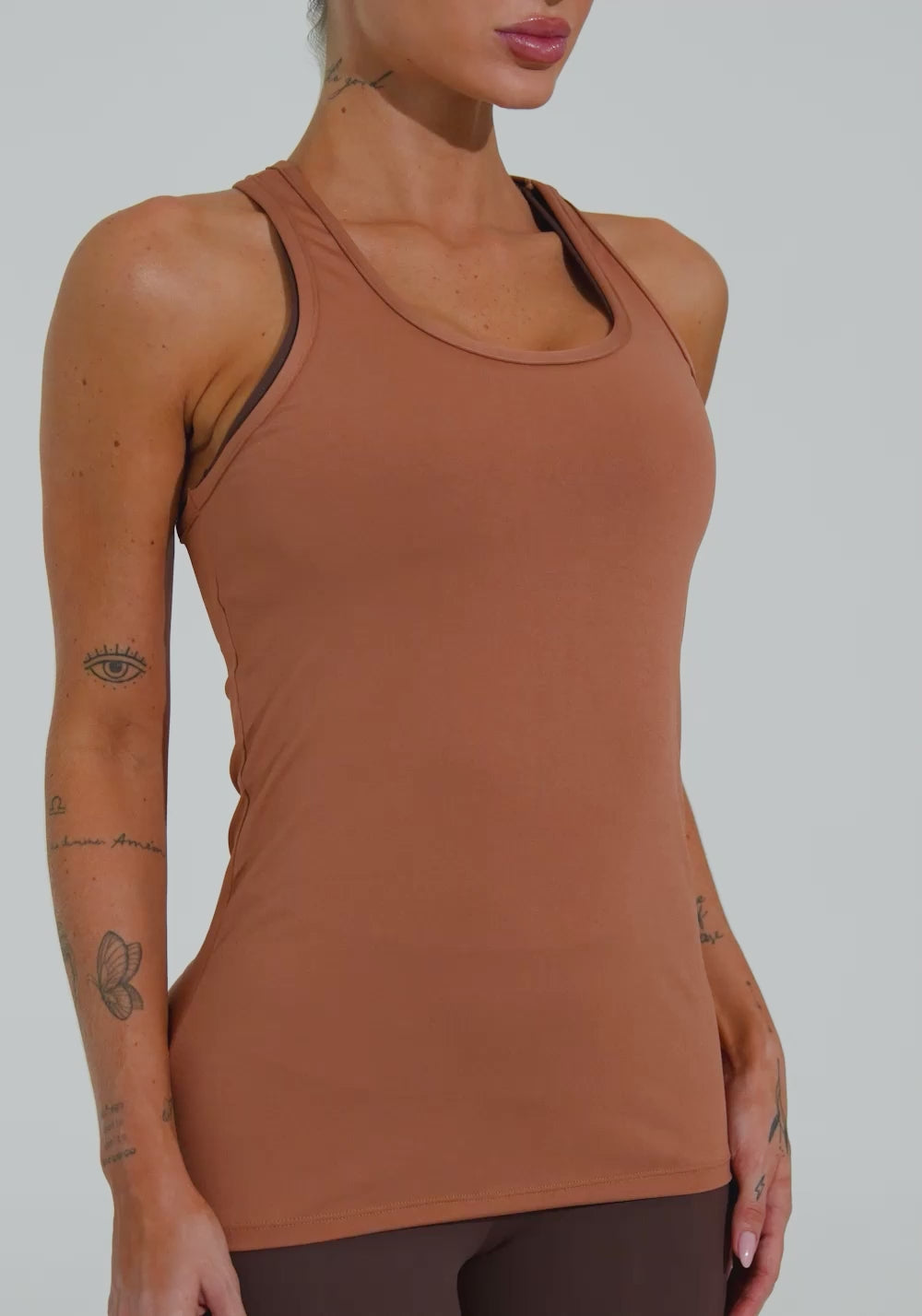 Camiseta Fitness Feminina Modelo Nadador Justa Soul Dlk Caramelo