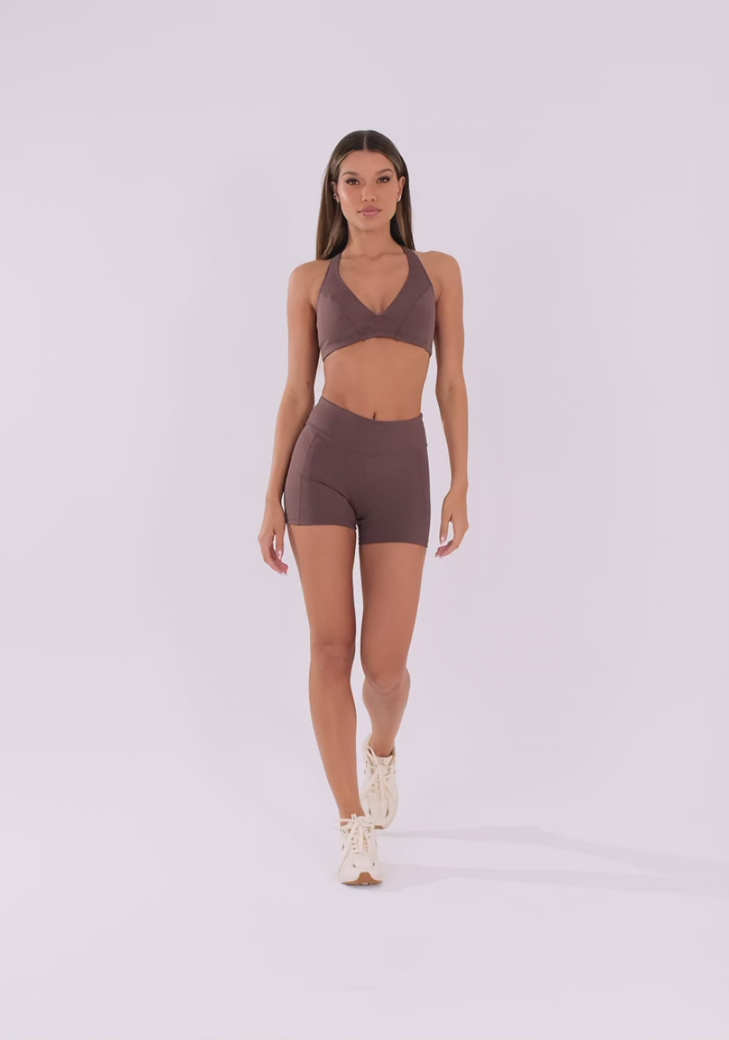 Top Fitness Feminino Nadador Marrom Oasis Dlk