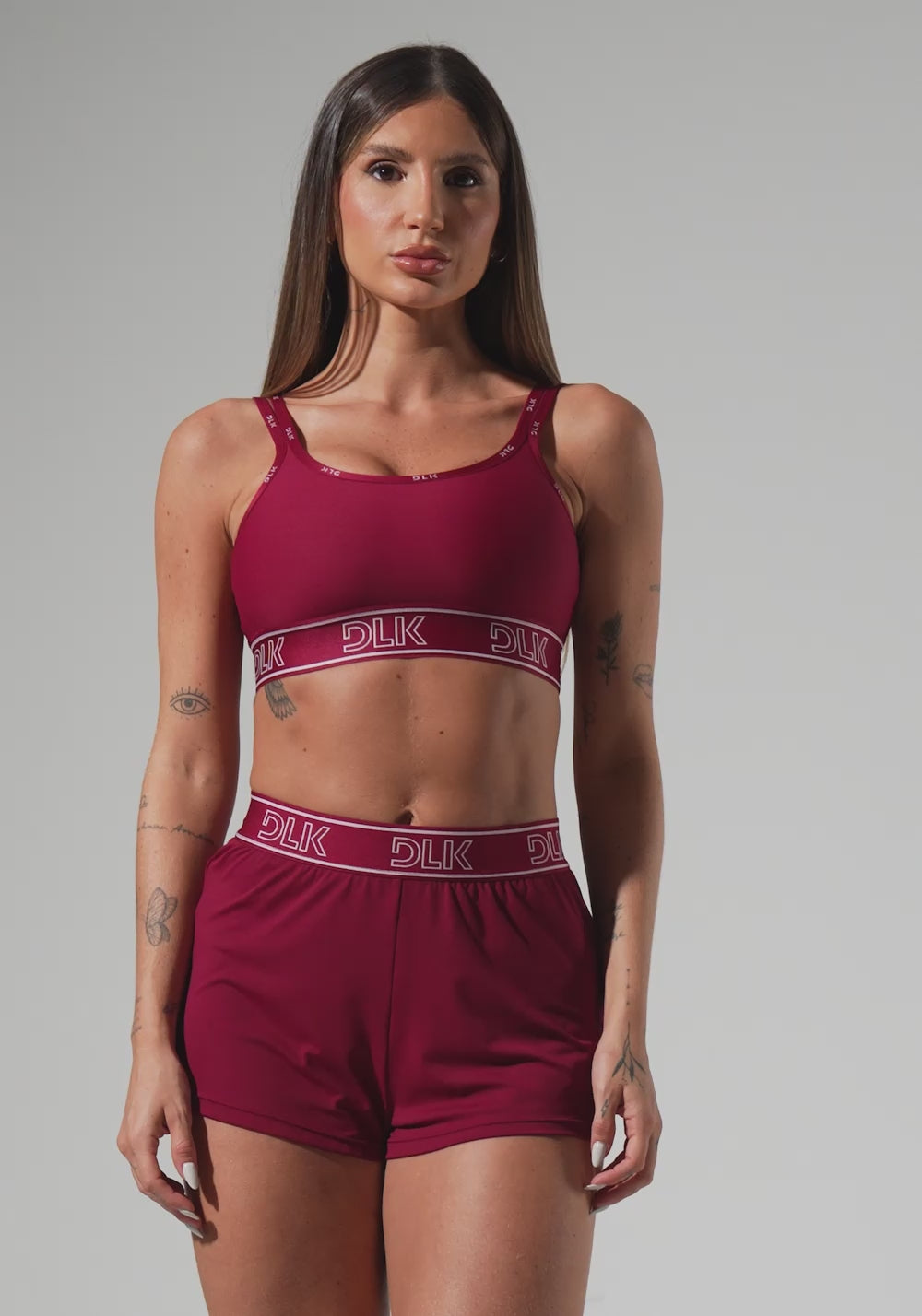 Short Fitness Feminino Soltinho Com Elástico No Cós Activity Dlk Vermelho Cereja