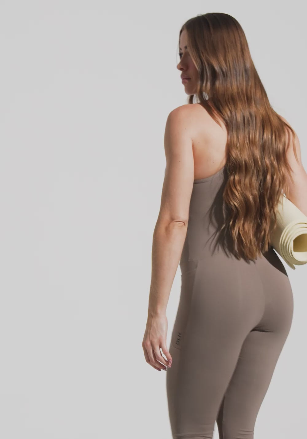 Macacão Fitness Feminino com Bolsos Soul Dlk Cáqui