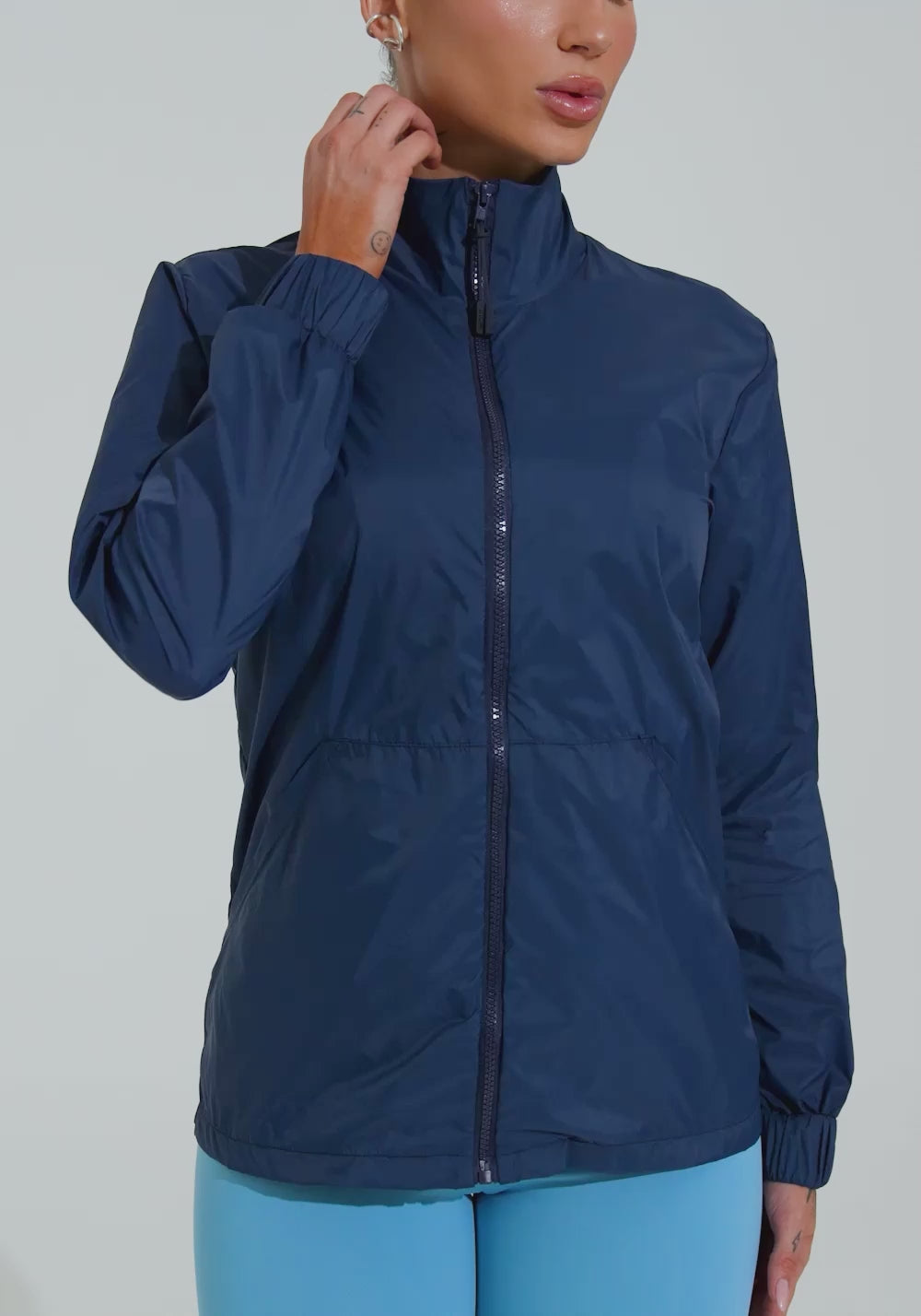 Casaco Corta Vento Fitness Feminino Soul Dlk Azul Marinho