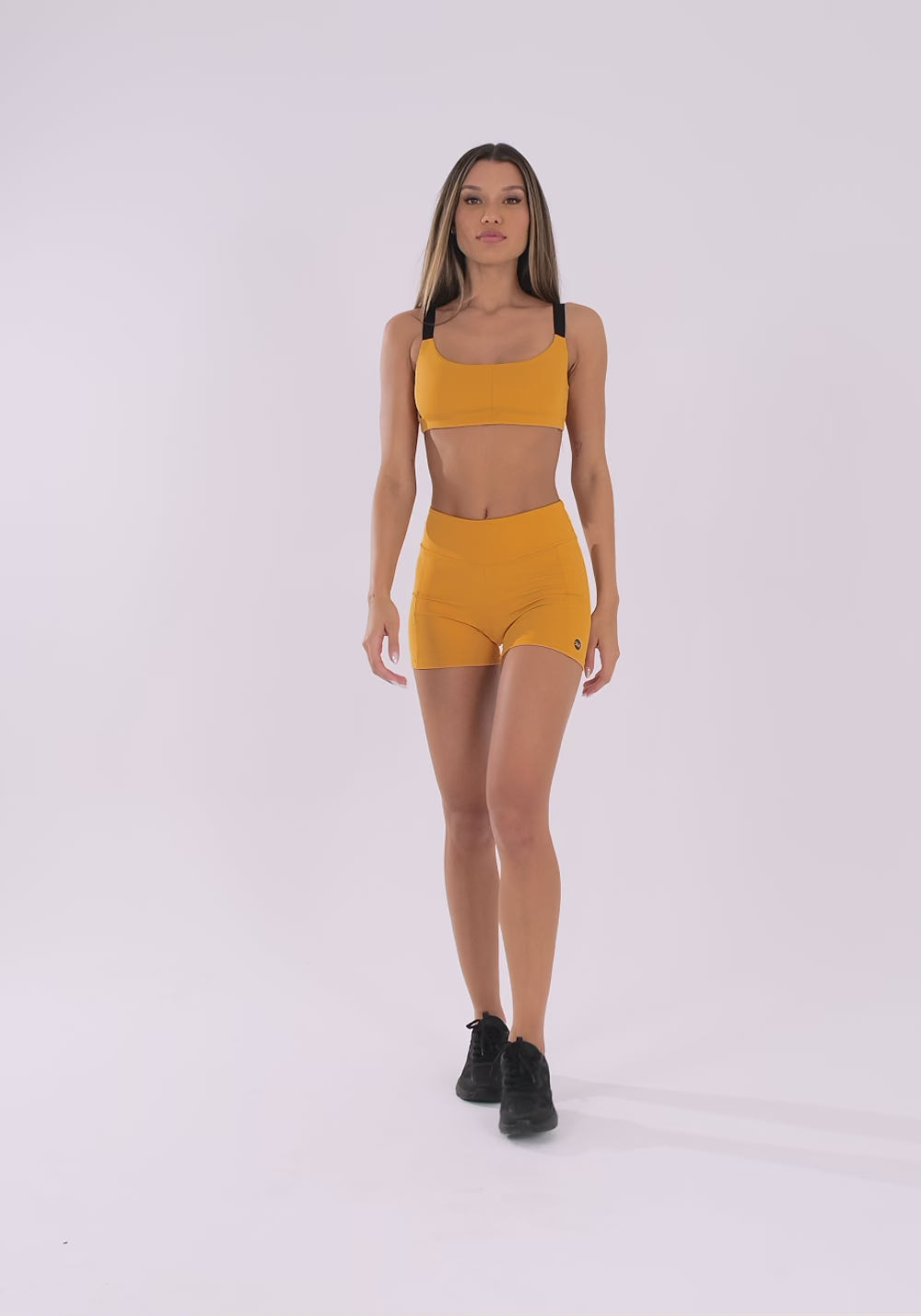 Top Fitness Feminino Amarelo Com Alças De Elástico Oasis Dlk