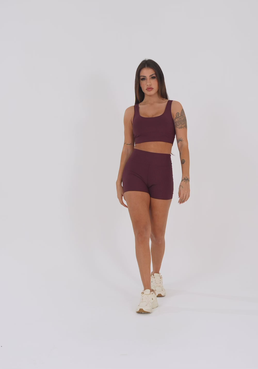 Short Fitness Feminino Vinho Aura Dlk