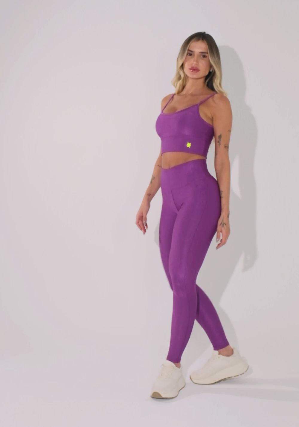 Legging Fitness Feminina Roxo Canelada Elegance Dlk