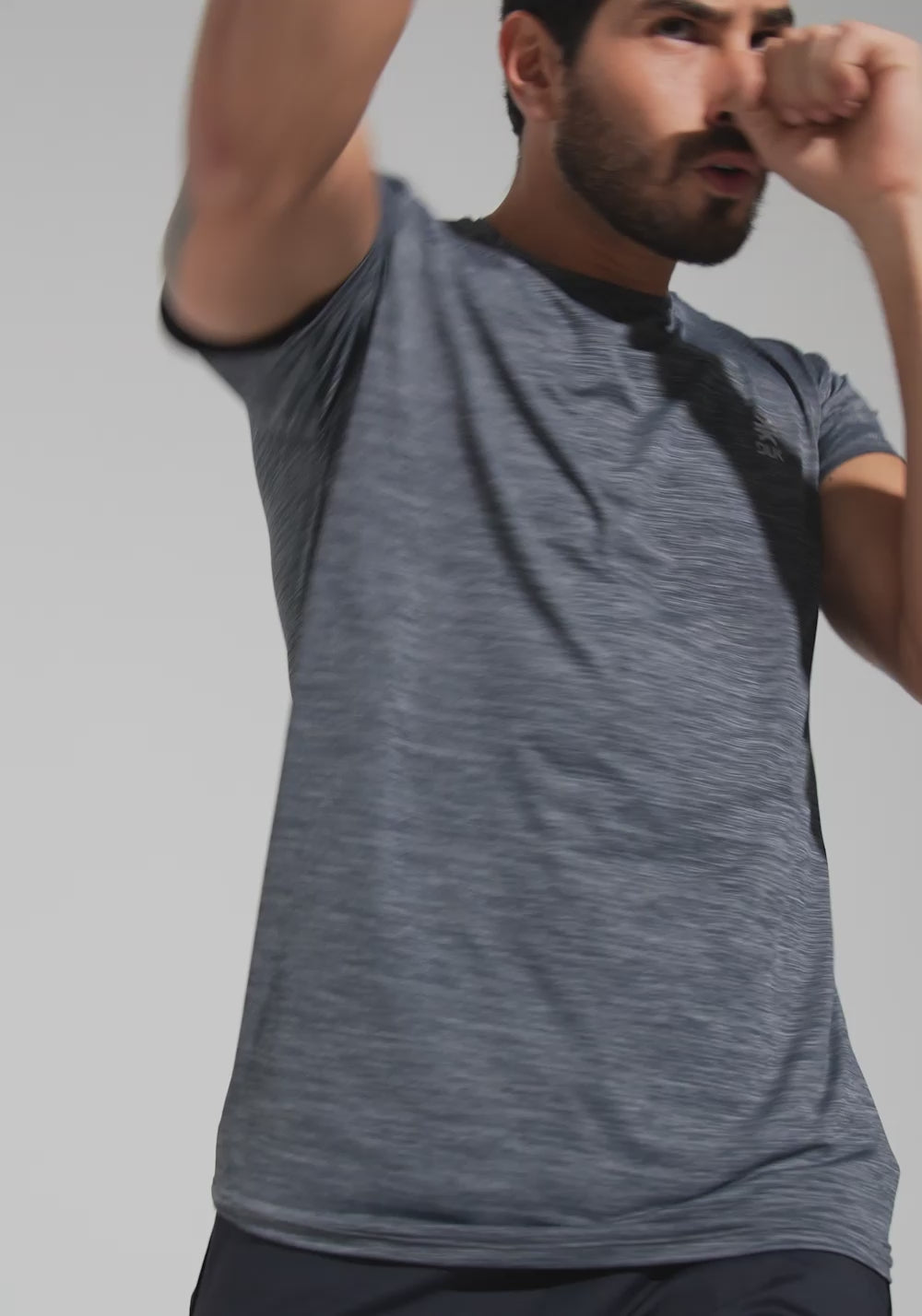 Camiseta Fitness Masculina Mescla Dlk Cinza