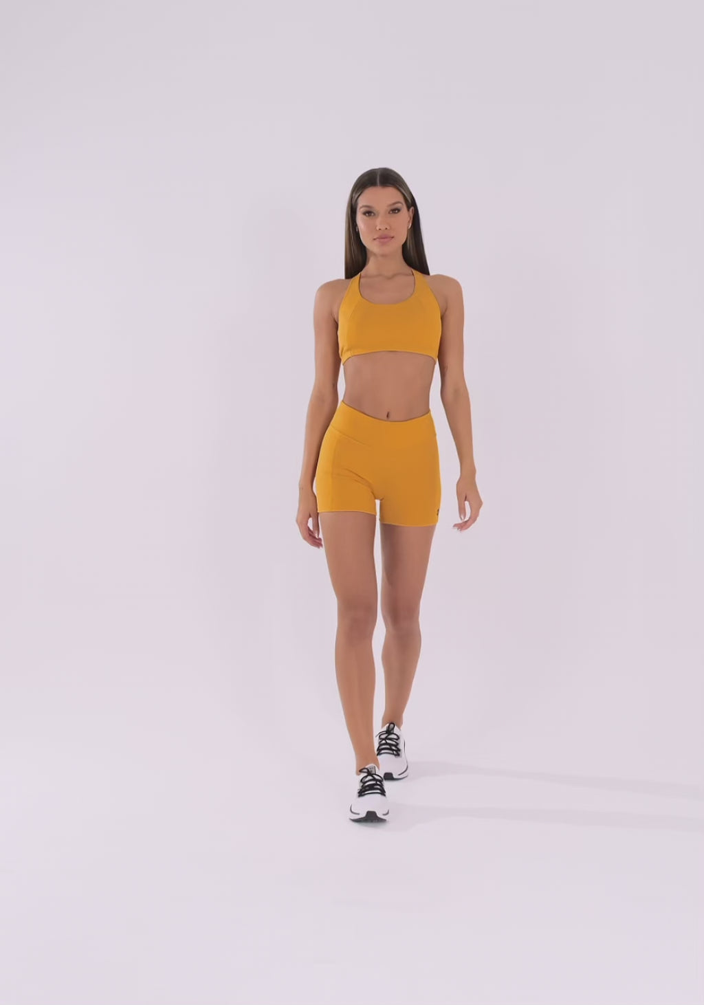 Top Fitness Feminino Nadador Amarelo Com Recortes Oasis Dlk