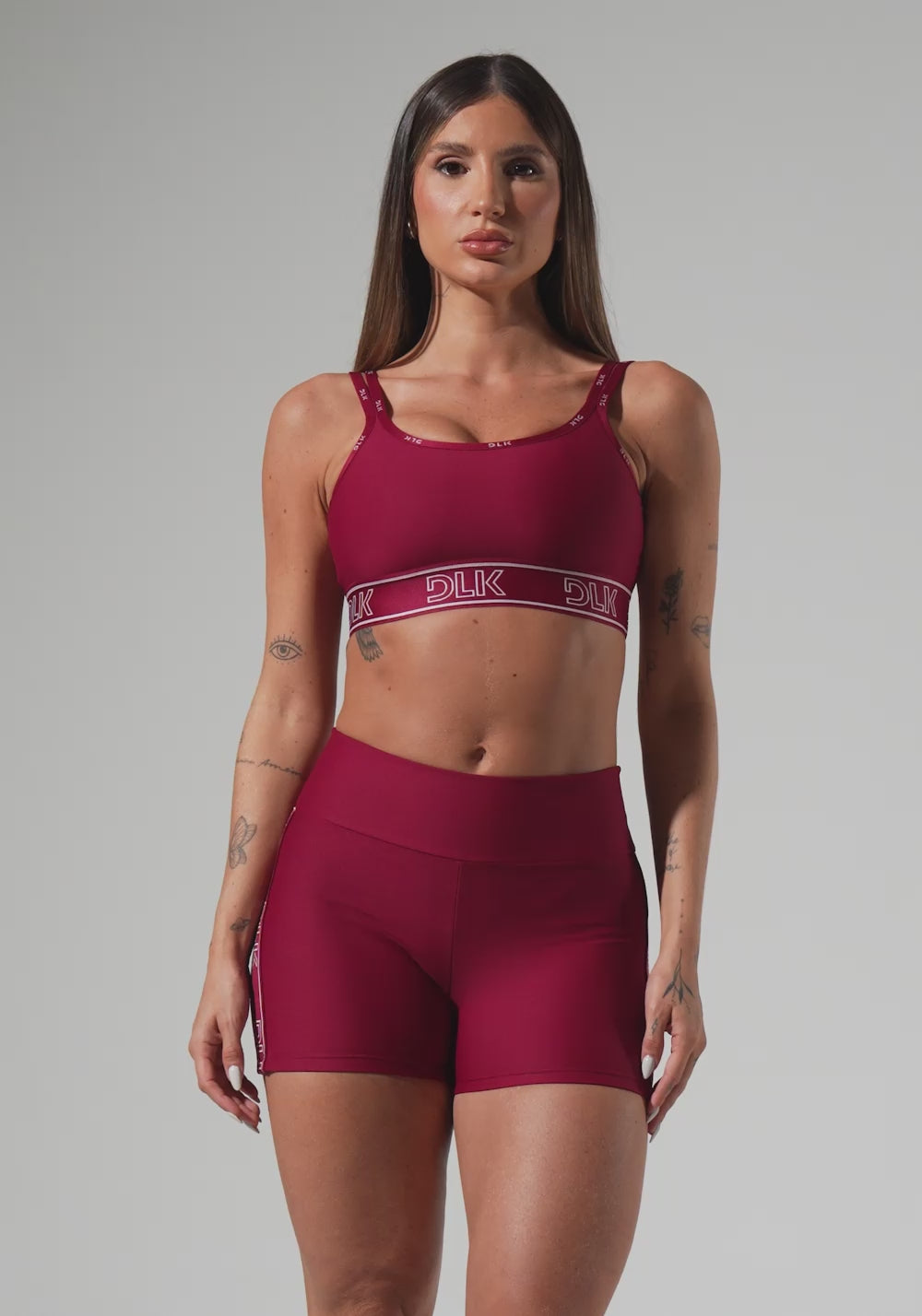 Short Fitness Feminino Com Elástico Lateral Activity Dlk Vermelho Cereja
