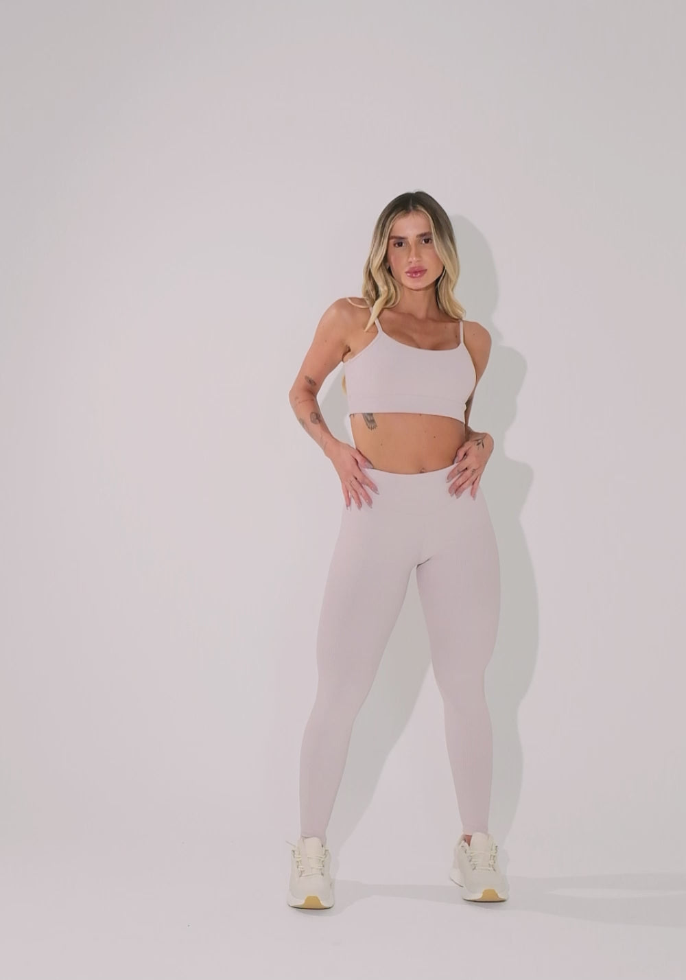 Legging Fitness Feminina Off White Canelada Elegance Dlk