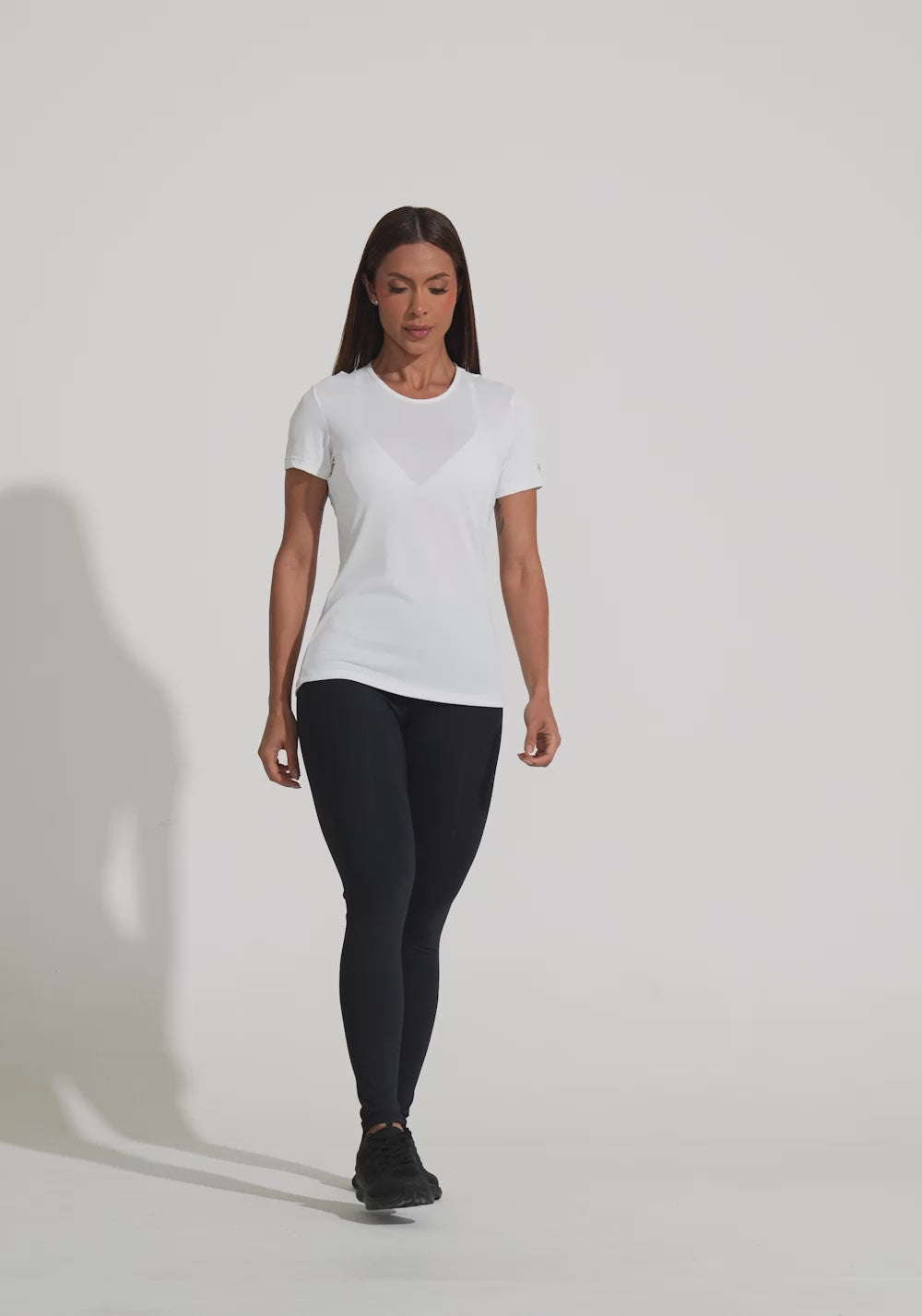 Blusa Baby Look Feminina De Poliamida Básica Dlk Branco