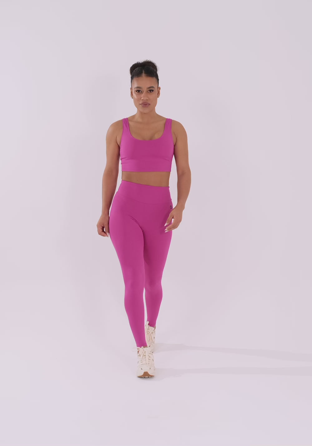 Legging Fitness Feminina Rosa Fúcsia Com Cós Largo Oasis Dlk