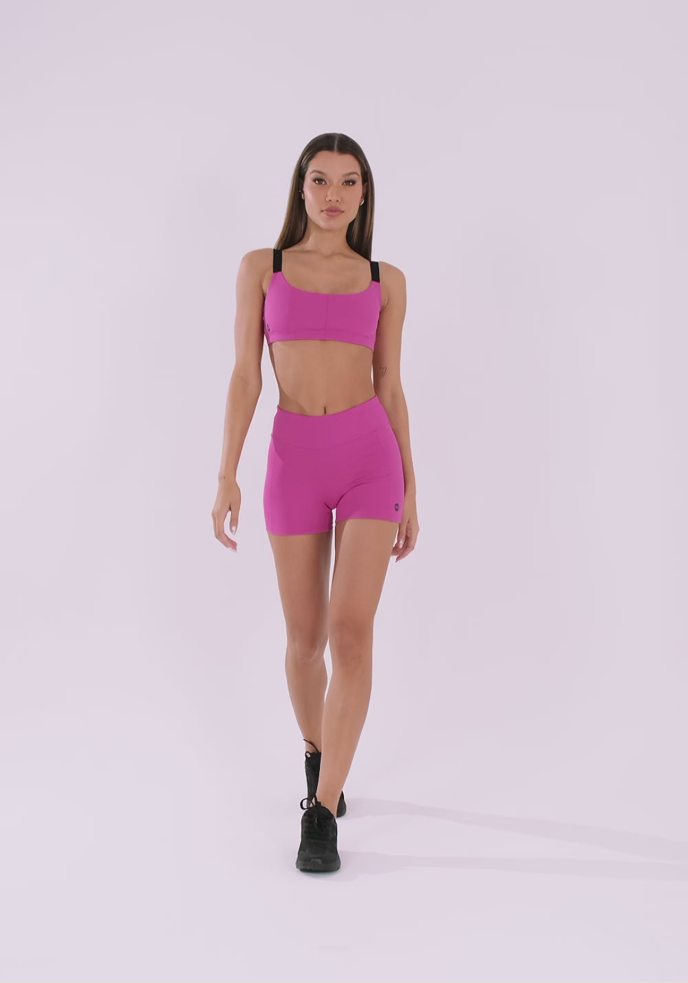 Top Fitness Feminino Rosa Fúcsia com Alças de Elástico Oasis Dlk