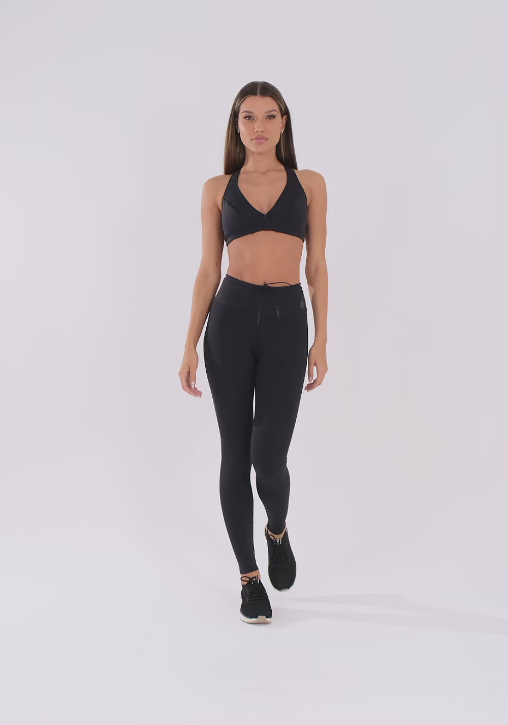Legging Fitness Feminina Preto Com Cadarço Oasis Dlk