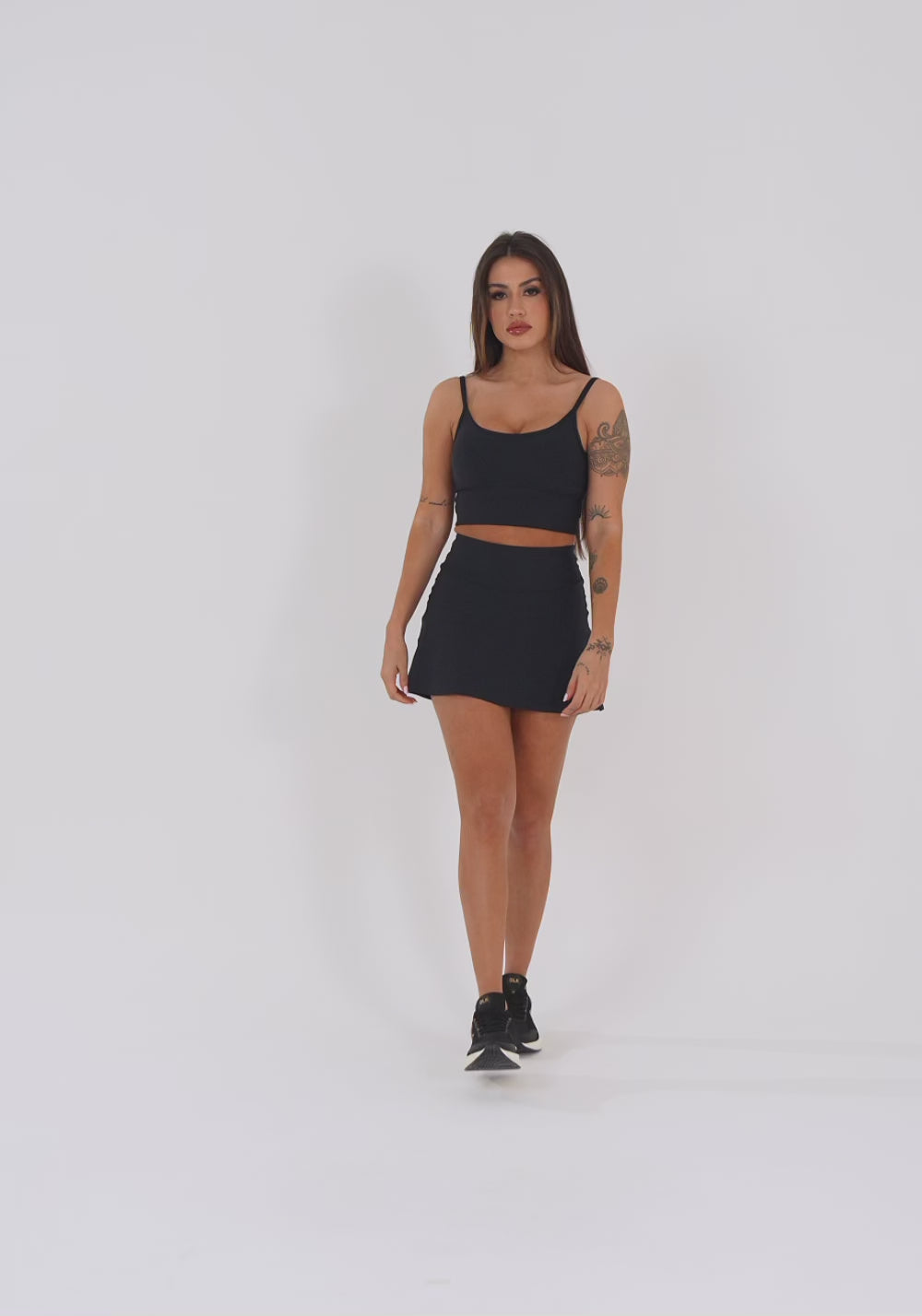 Top Fitness Feminino Preto Com Bojo Aura Dlk