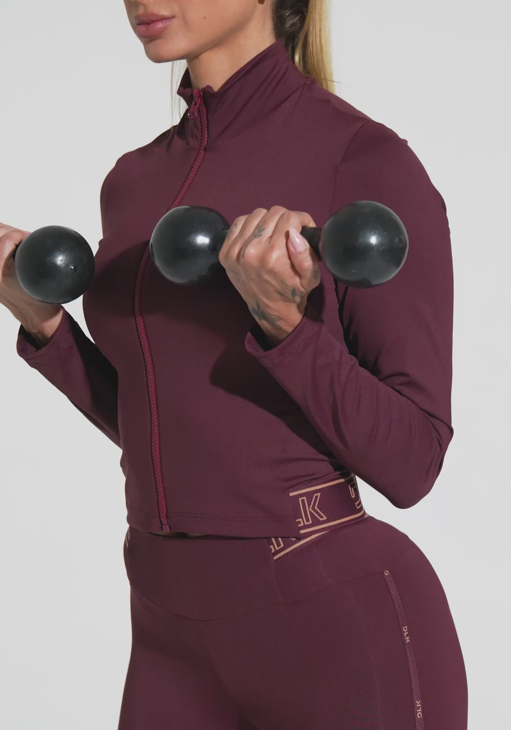 Casaco Fitness Feminino Com Elástico Activity Dlk Vinho