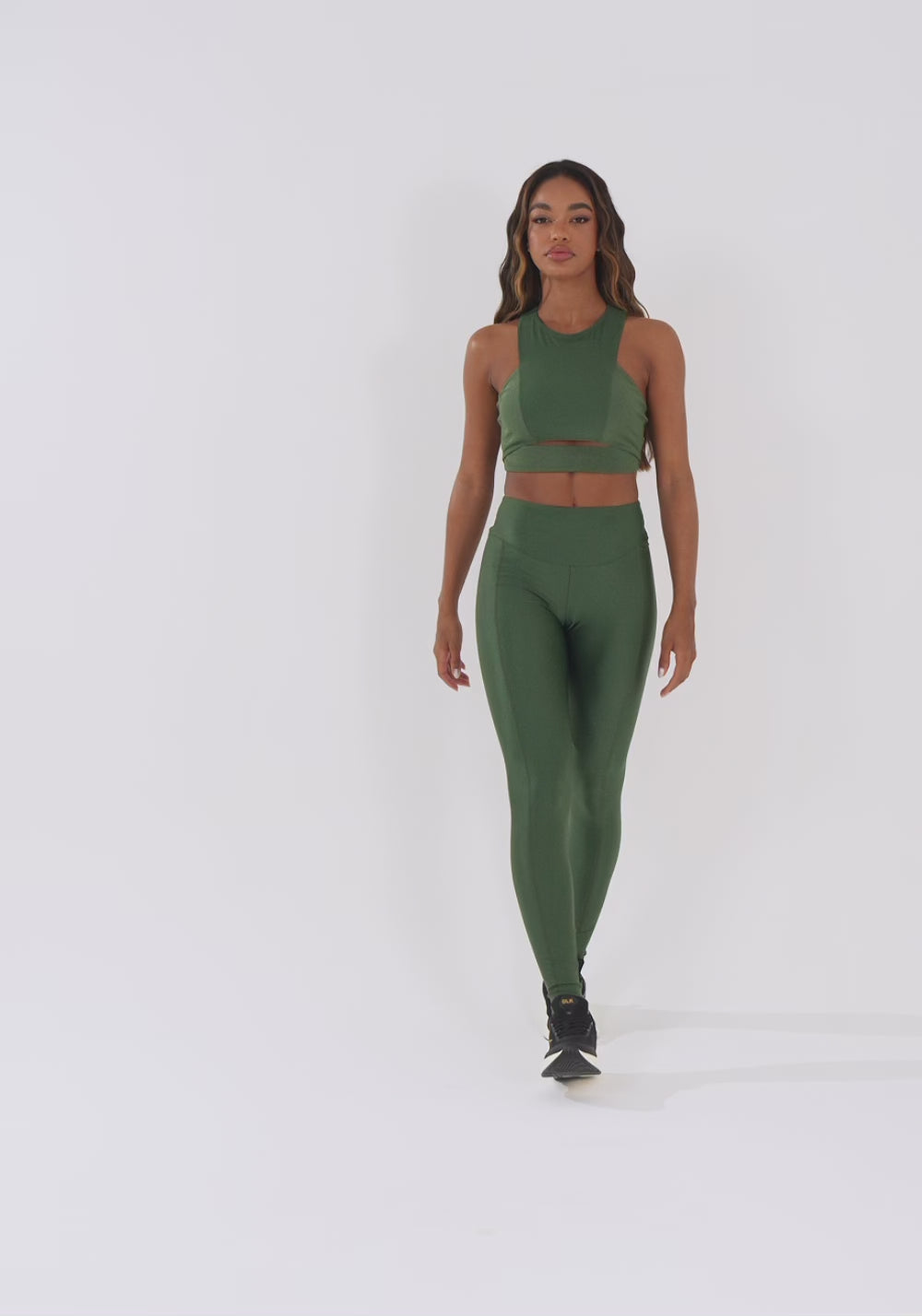 Legging Fitness Feminina Verde Com Pesponto Lush Dlk