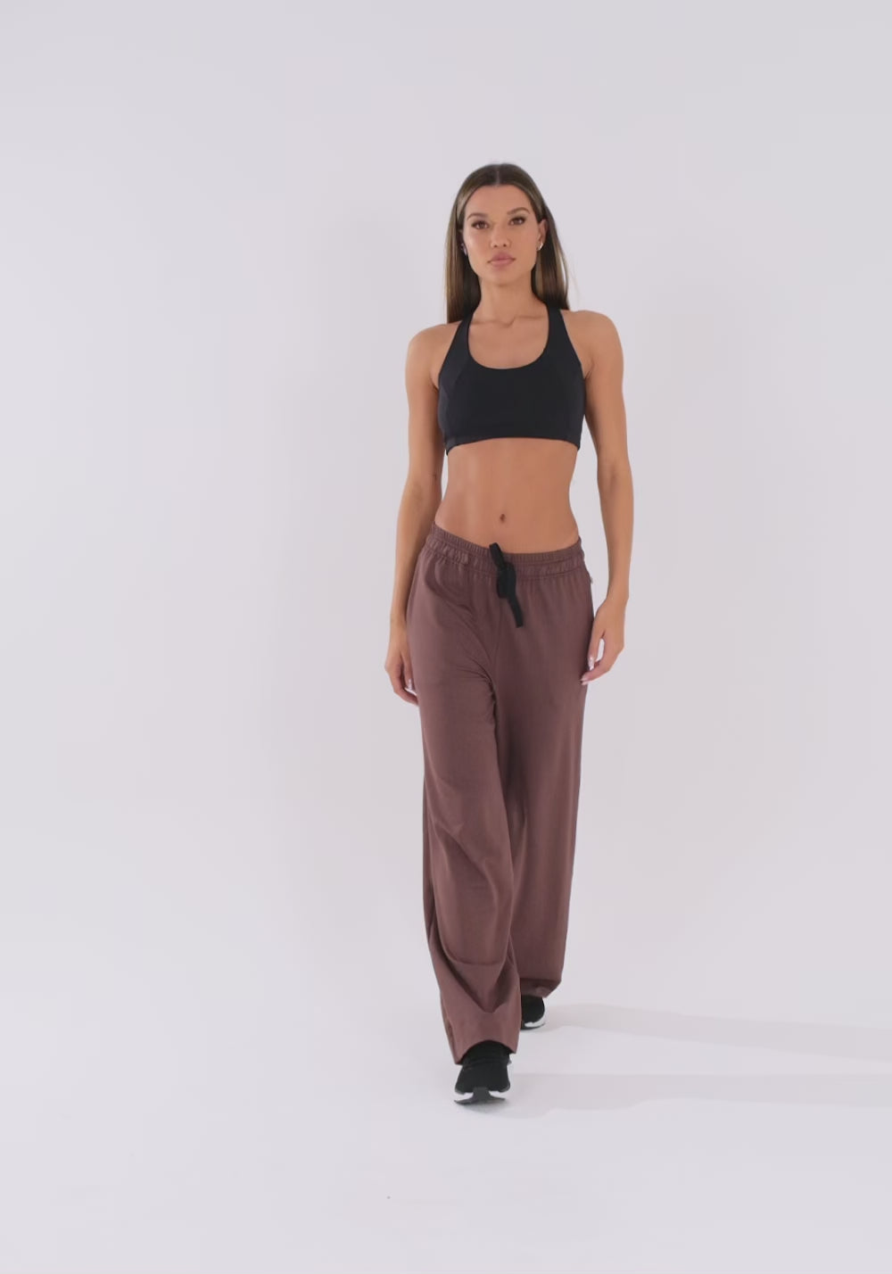 Calça Moletinho Feminina Marrom Com Bolso Oasis Dlk