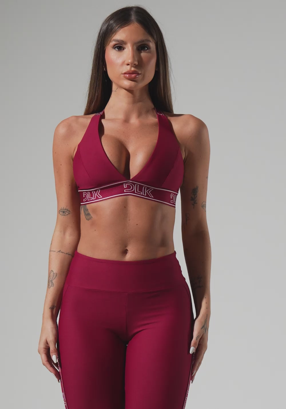 Top Fitness Feminino Com Bojo E Alças Cruzadas De Elástico Activity Dlk Vermelho Cereja
