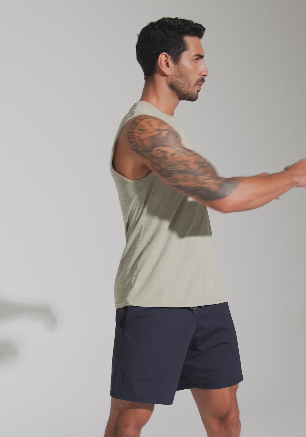 Regata Fitness Masculina Mescla Dlk Areia