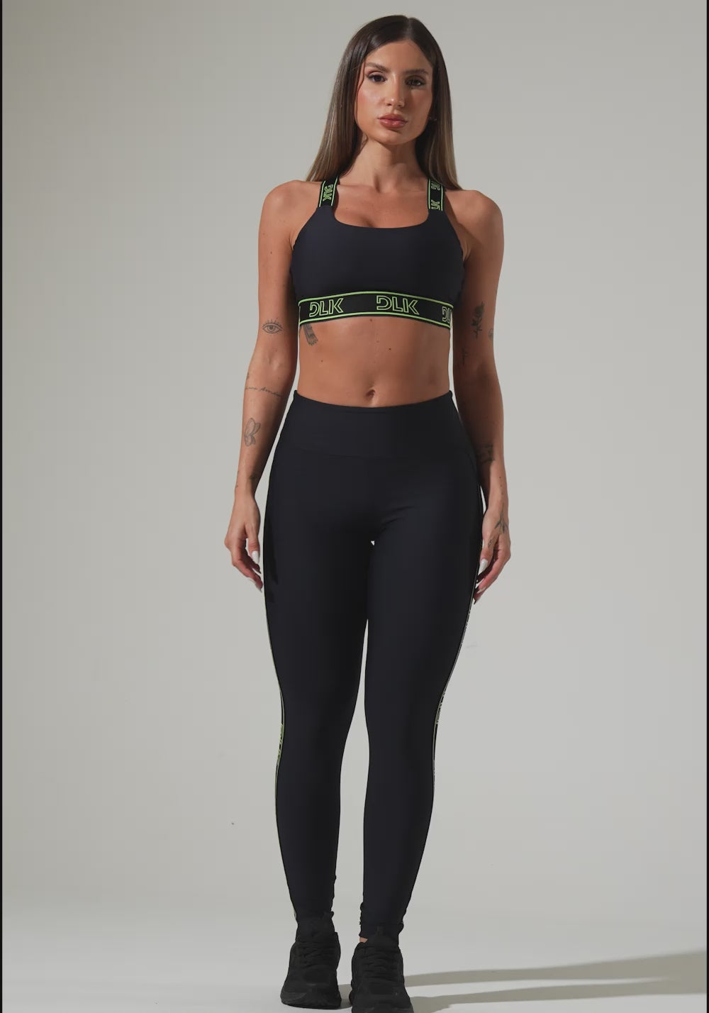 Legging Fitness Feminina Com Elástico Lateral Activity Dlk Preto