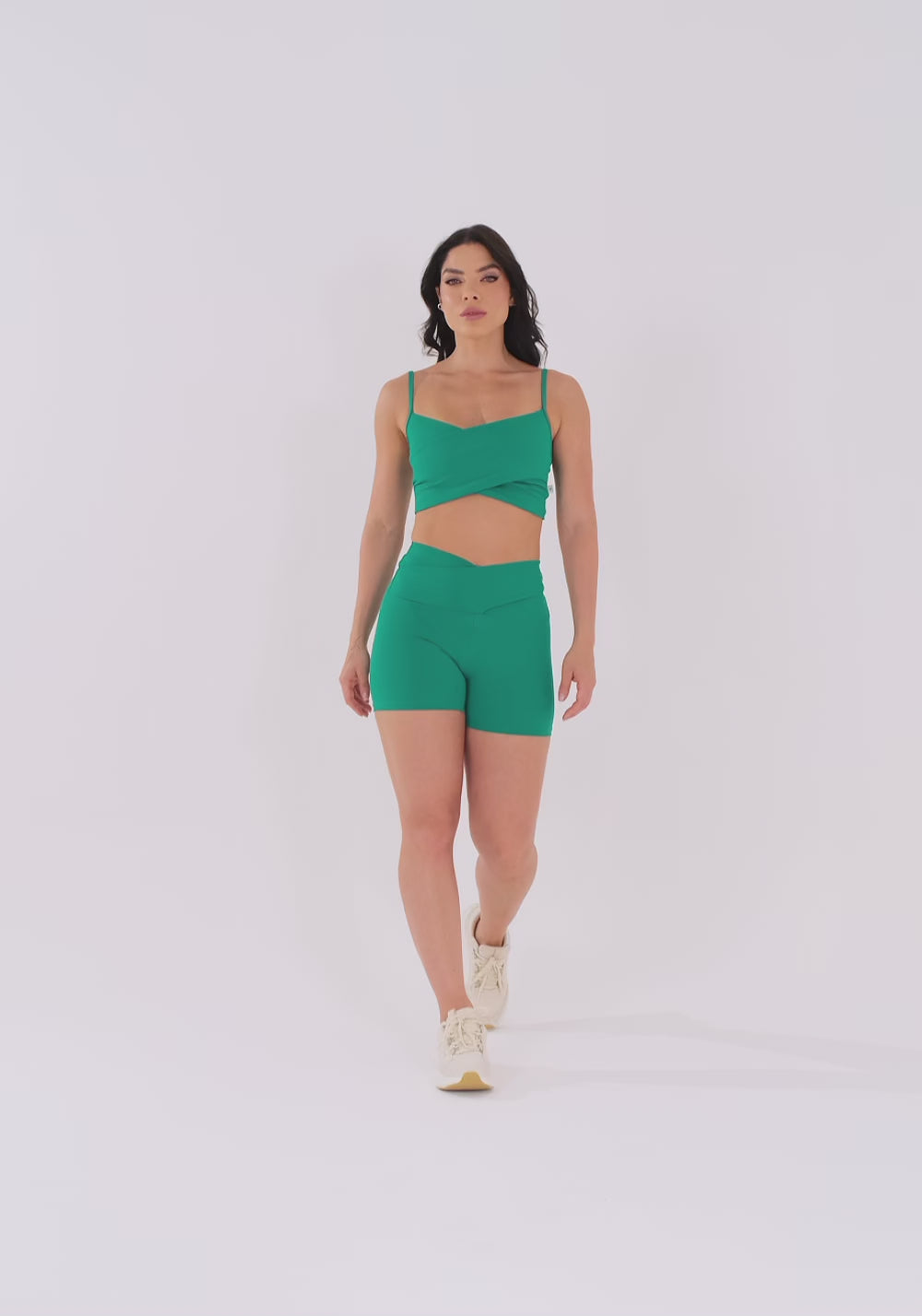 Top Fitness Feminino Verde Transpassado Harmony Dlk