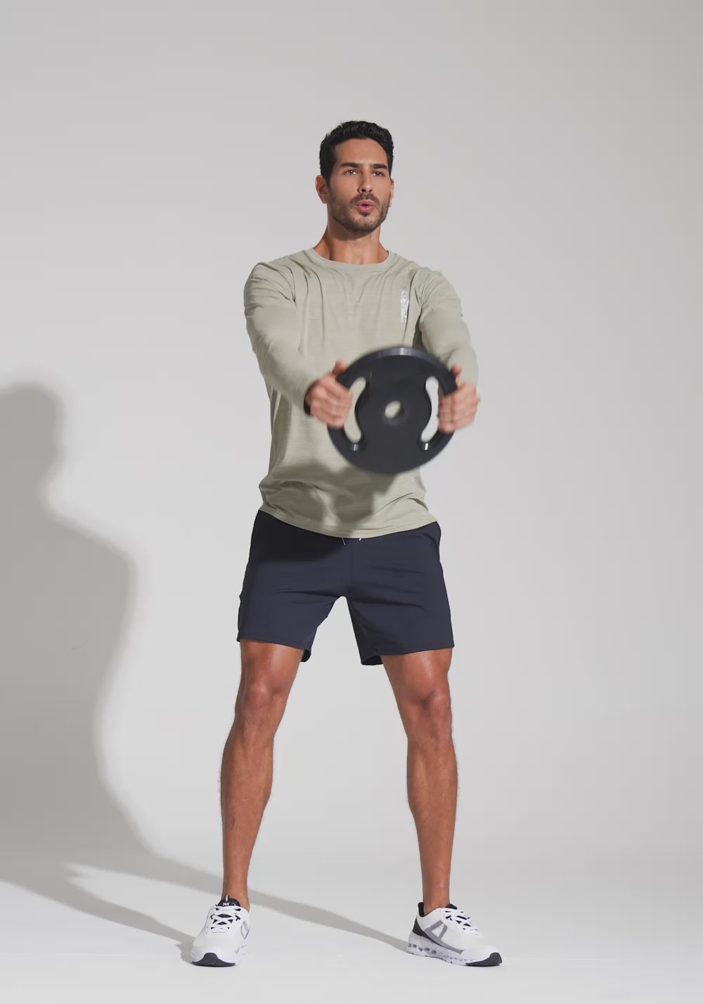 Camiseta Fitness Masculina Manga Longa Mescla Dlk Areia