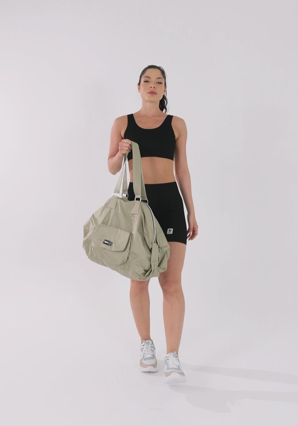 Bolsa De Ombro Areia Com Bolso Externo Dlk