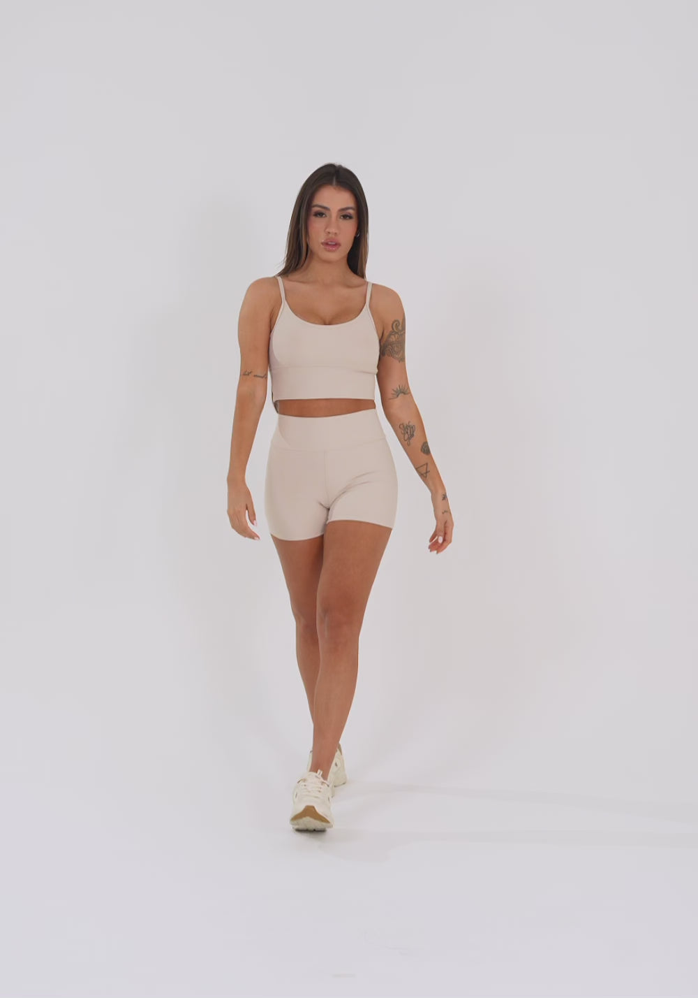Top Fitness Feminino Nude Com Bojo Aura Dlk