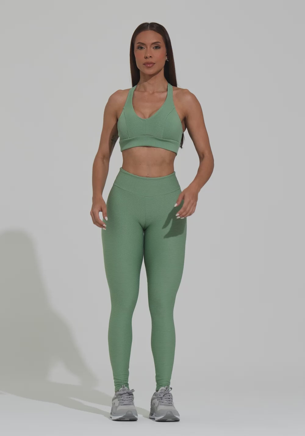Legging Fitness Feminina Verde Canelada Action Dlk