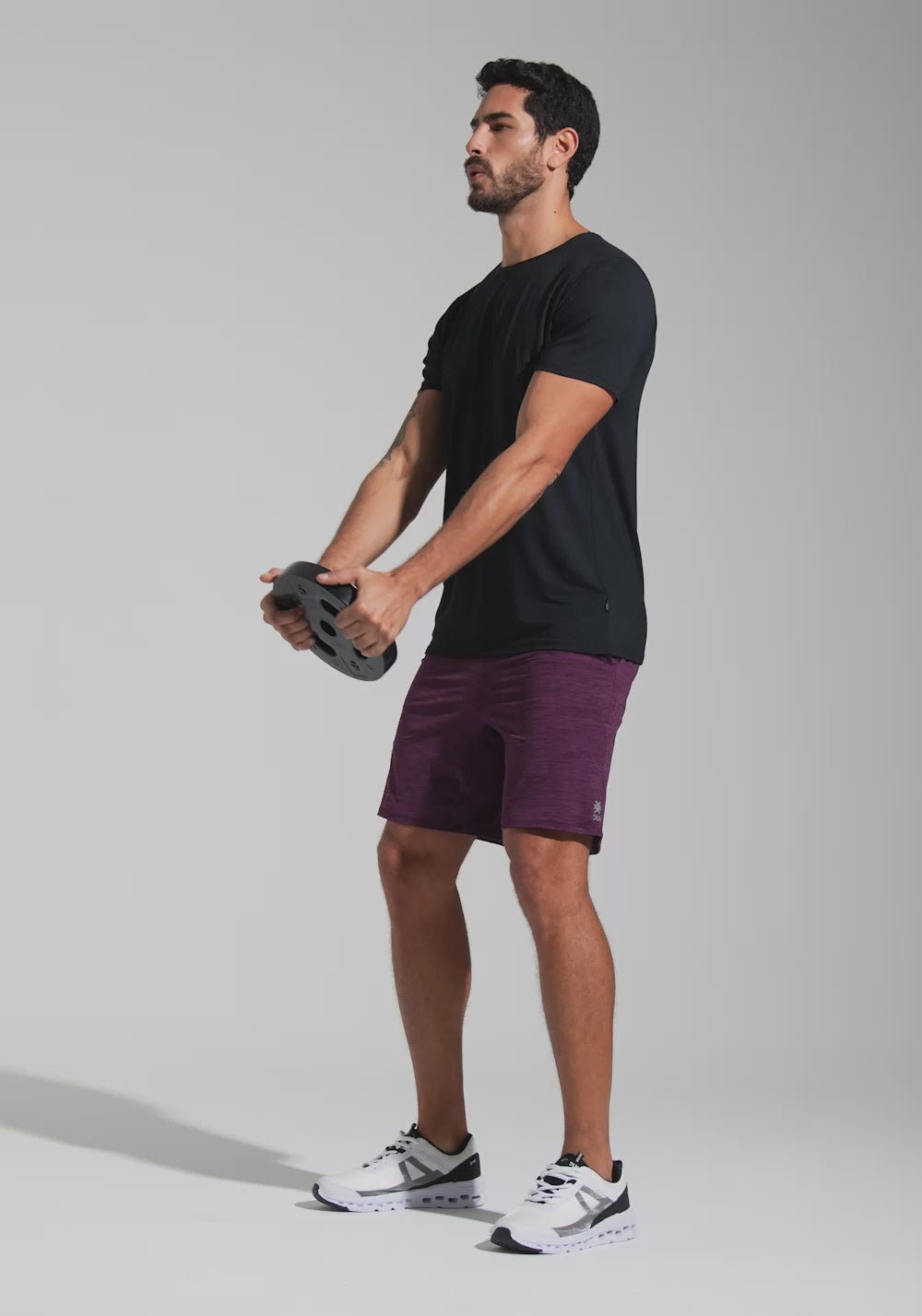 Bermuda Fitness Masculina Mescla Dlk Vinho