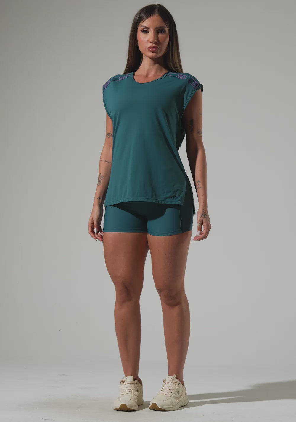 Blusa Feminina Com Elástico Nos Ombros Activity Dlk Verde
