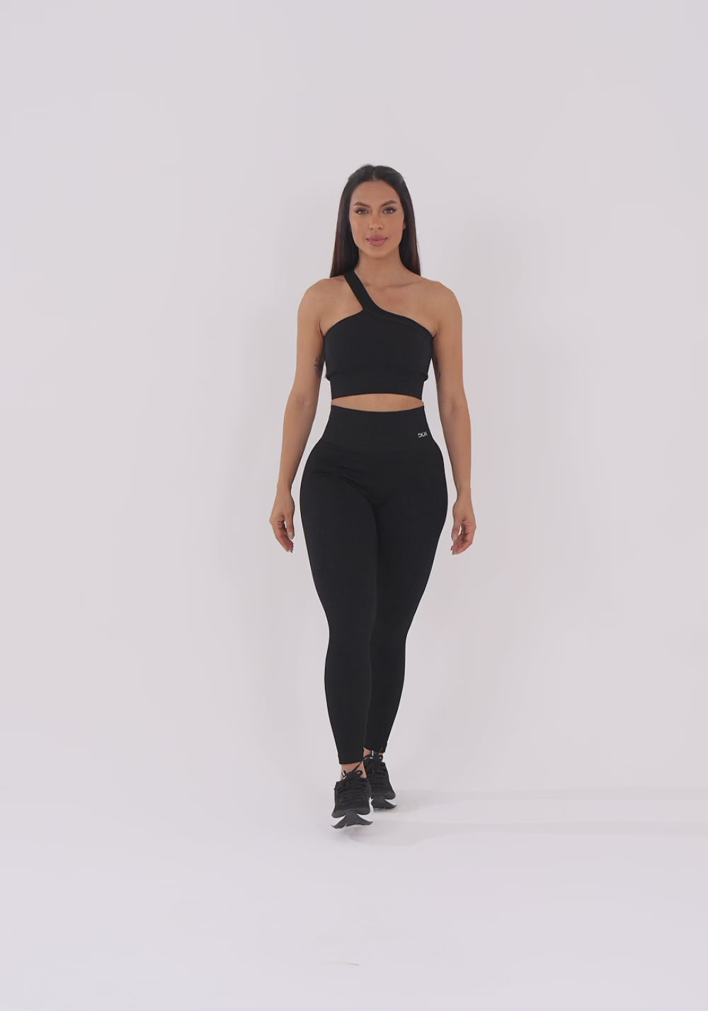 Legging Fitness Feminina Preto Canelada Modela Bumbum Seamless+ Dlk