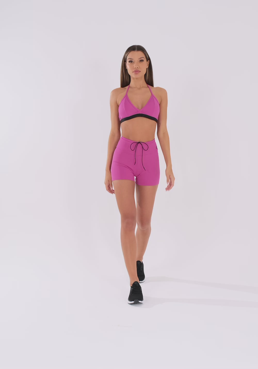 Top Fitness Feminino Rosa Fúcsia Com Bojo E Alças Finas Oasis Dlk