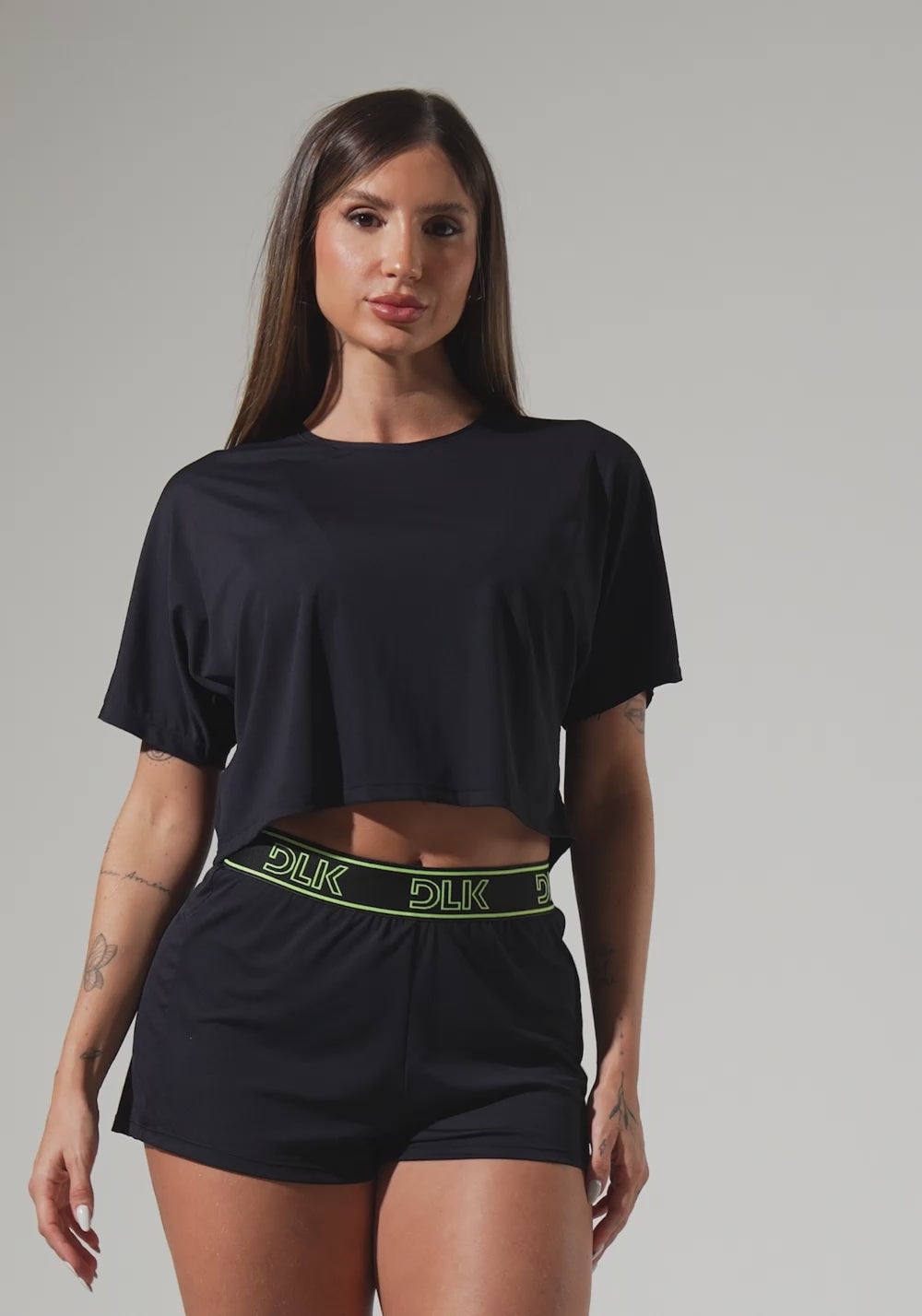 Cropped Feminino Com Elástico Nas Costas Activity Dlk Preto