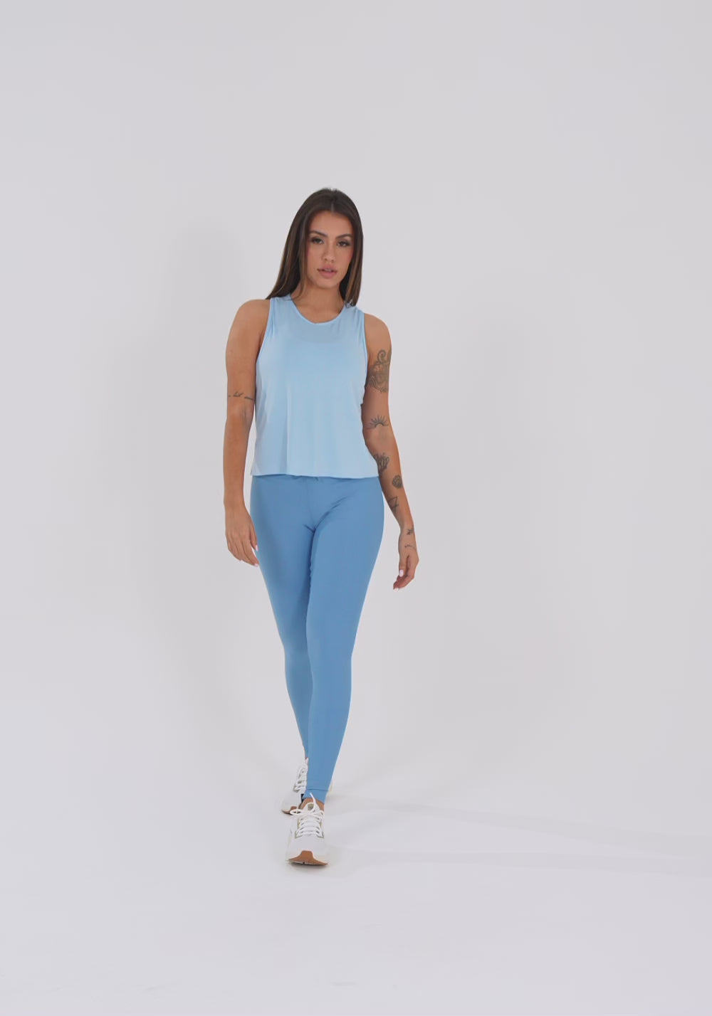 Cropped Feminino Azul Claro Aura Dlk