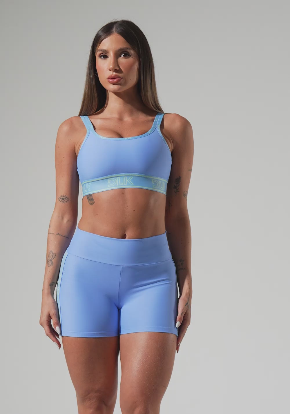 Short Fitness Feminino Com Elástico Lateral Activity Dlk Azul