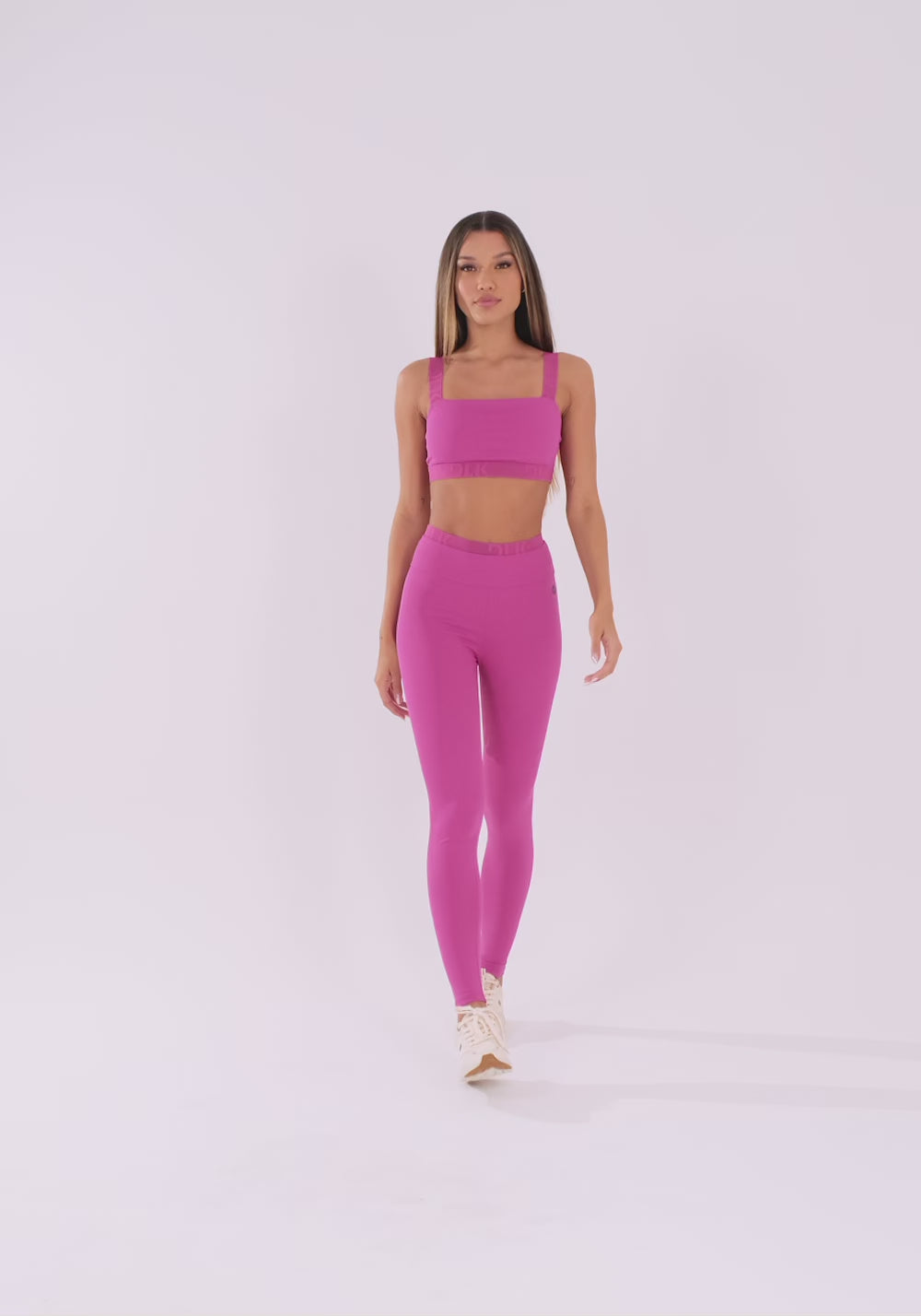 Legging Fitness Feminina Rosa Fúcsia Com Elástico Oasis Dlk