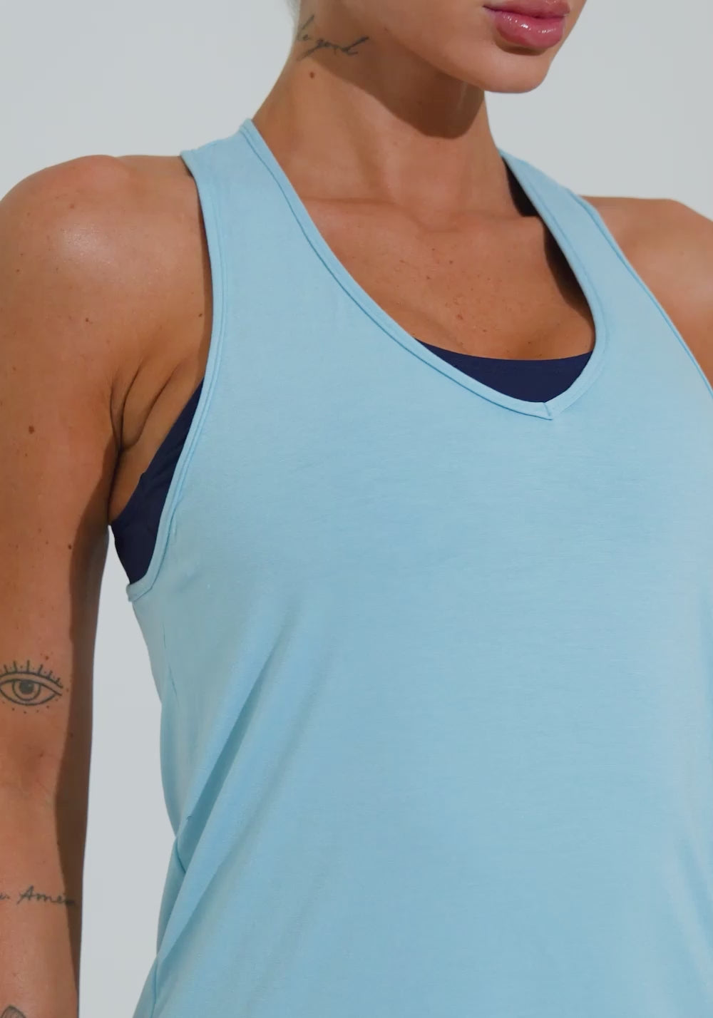 Camiseta Fitness Feminina Modelo Nadador Soul Dlk Azul