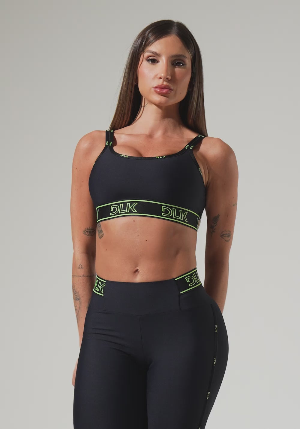 Top Fitness Feminino Com Bojo E Alças Duplas De Elástico Activity Dlk Preto