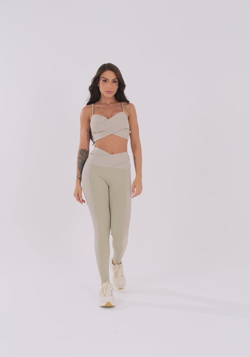 Legging Fitness Feminina Oliva Cós Transpassado Harmony Dlk