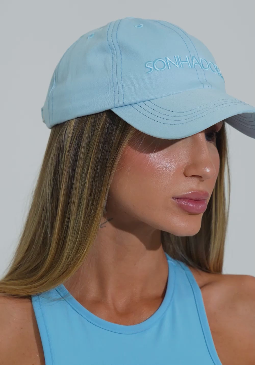 Boné Bordado Sonhadora Azul Dlk
