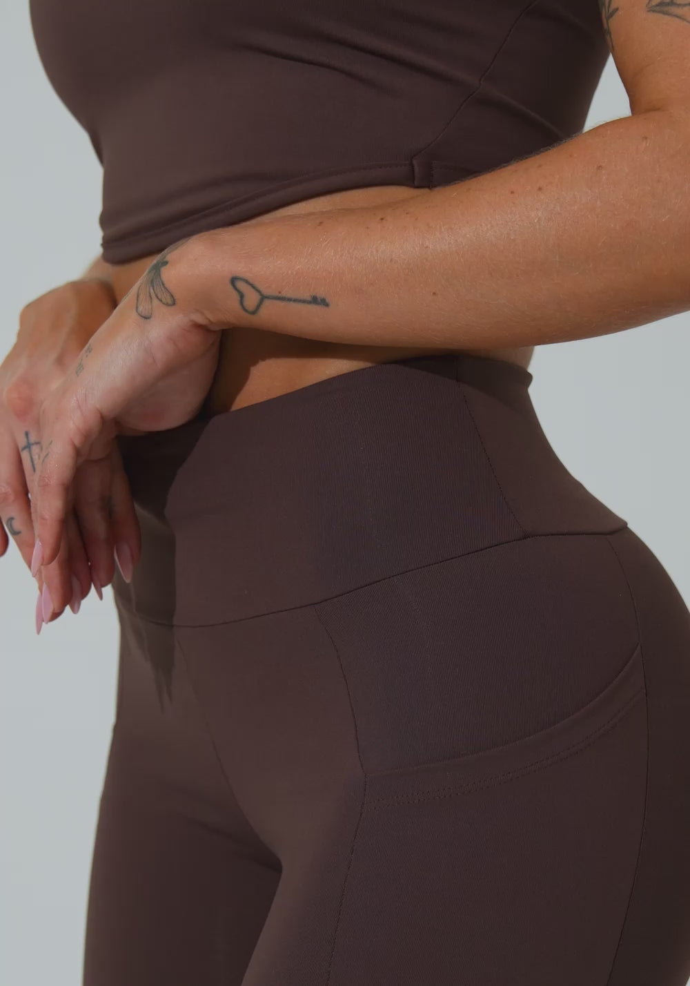 Legging Fitness Feminina Com Bolsos Soul Dlk Marrom