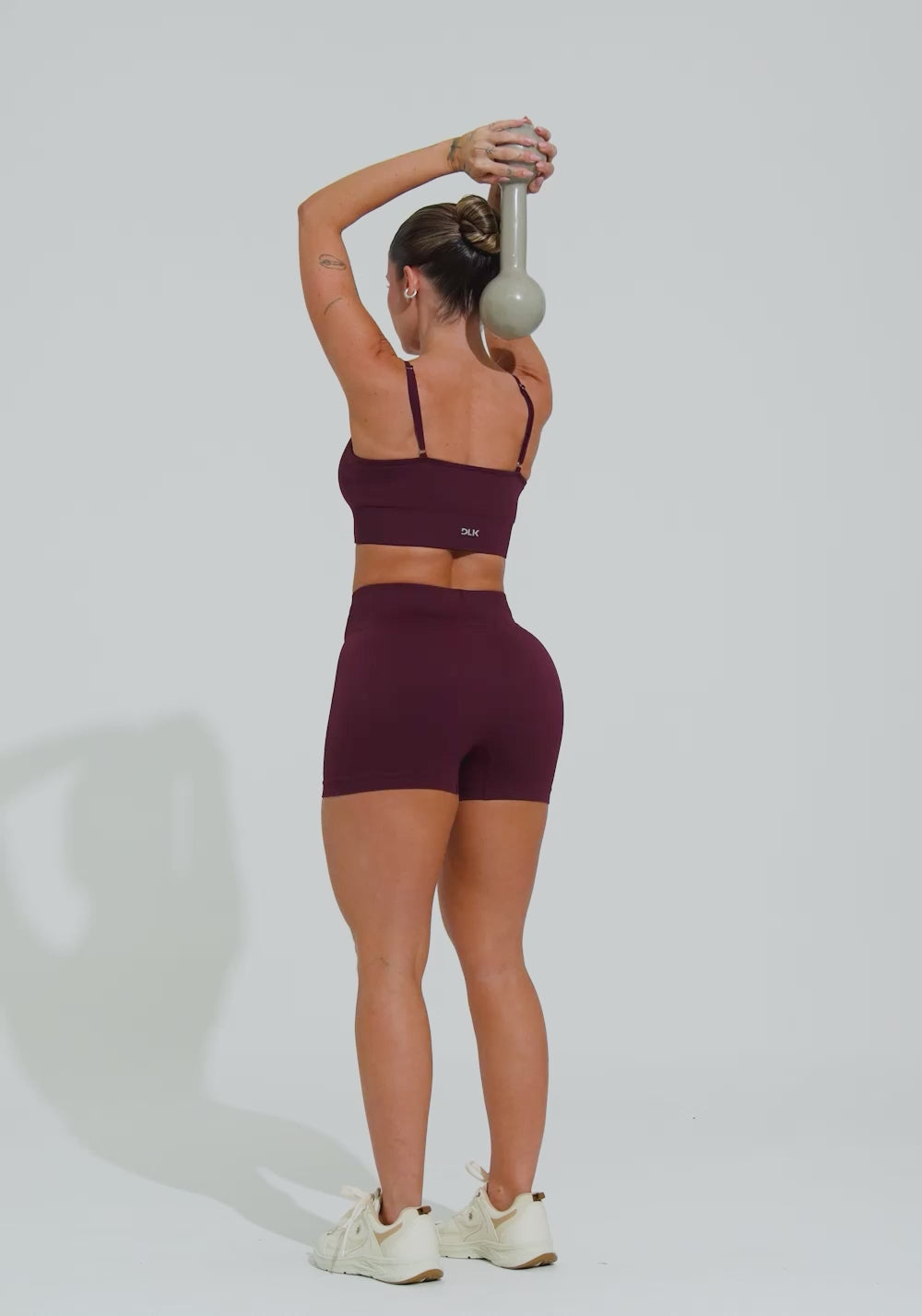 Top Fitness Feminino Vinho Canelado Com Bojo E Alças Reguláveis Seamless+ Dlk